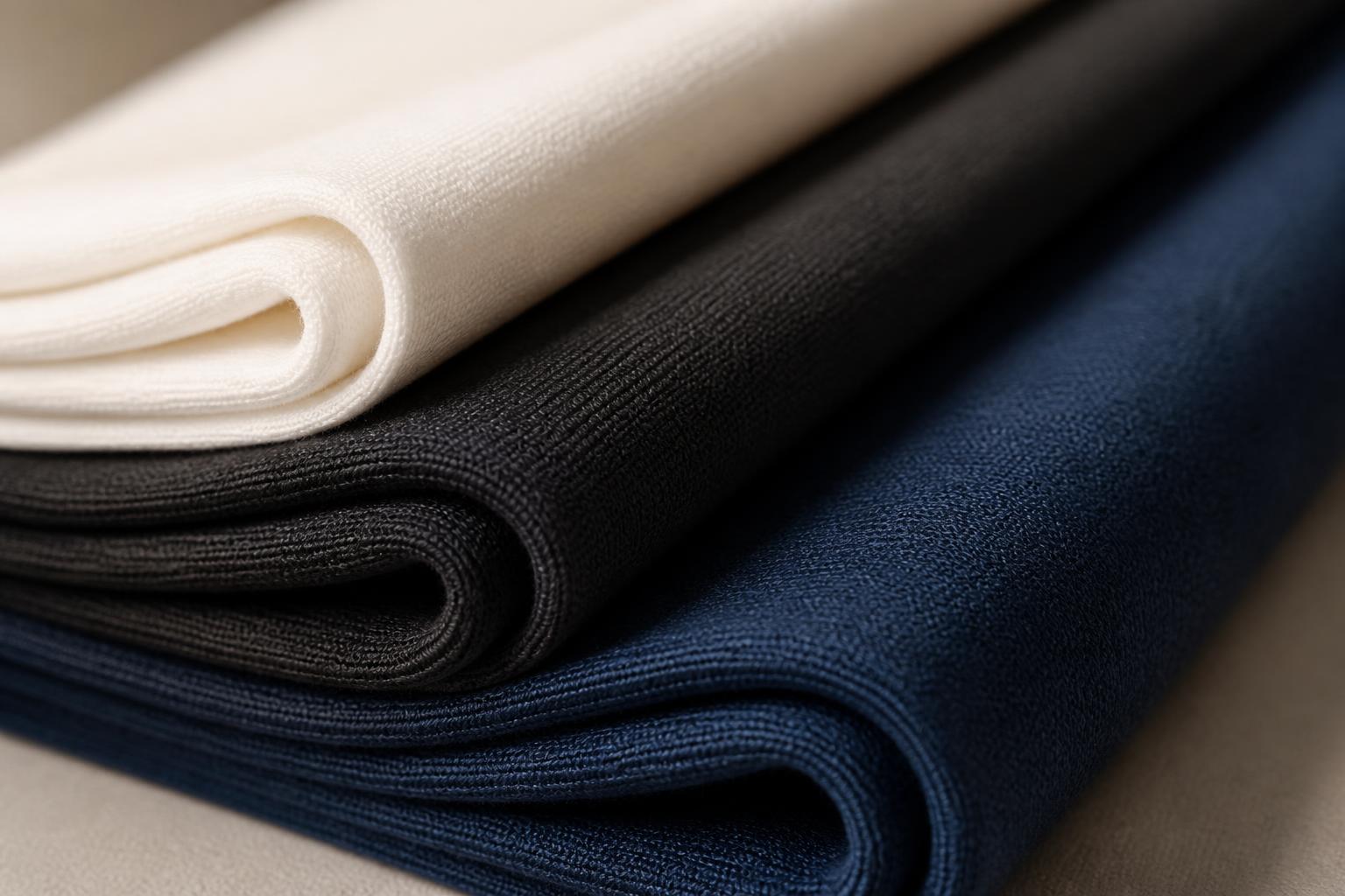 Close-up of premium heavyweight cotton fabrics